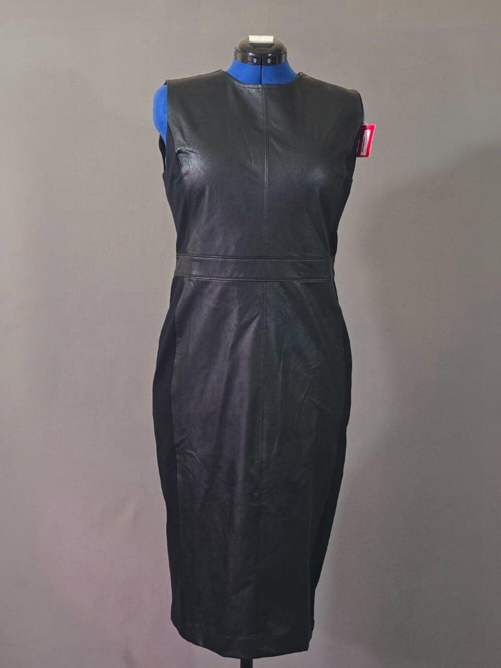 Spanx Faux Leather Dress Womens XL Black Sheath Bodycon Sleeveless NWT